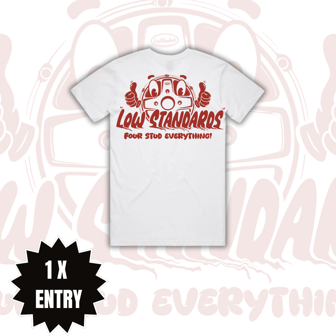 LOW STANDARDS - TSHIRT - WHITE - RED