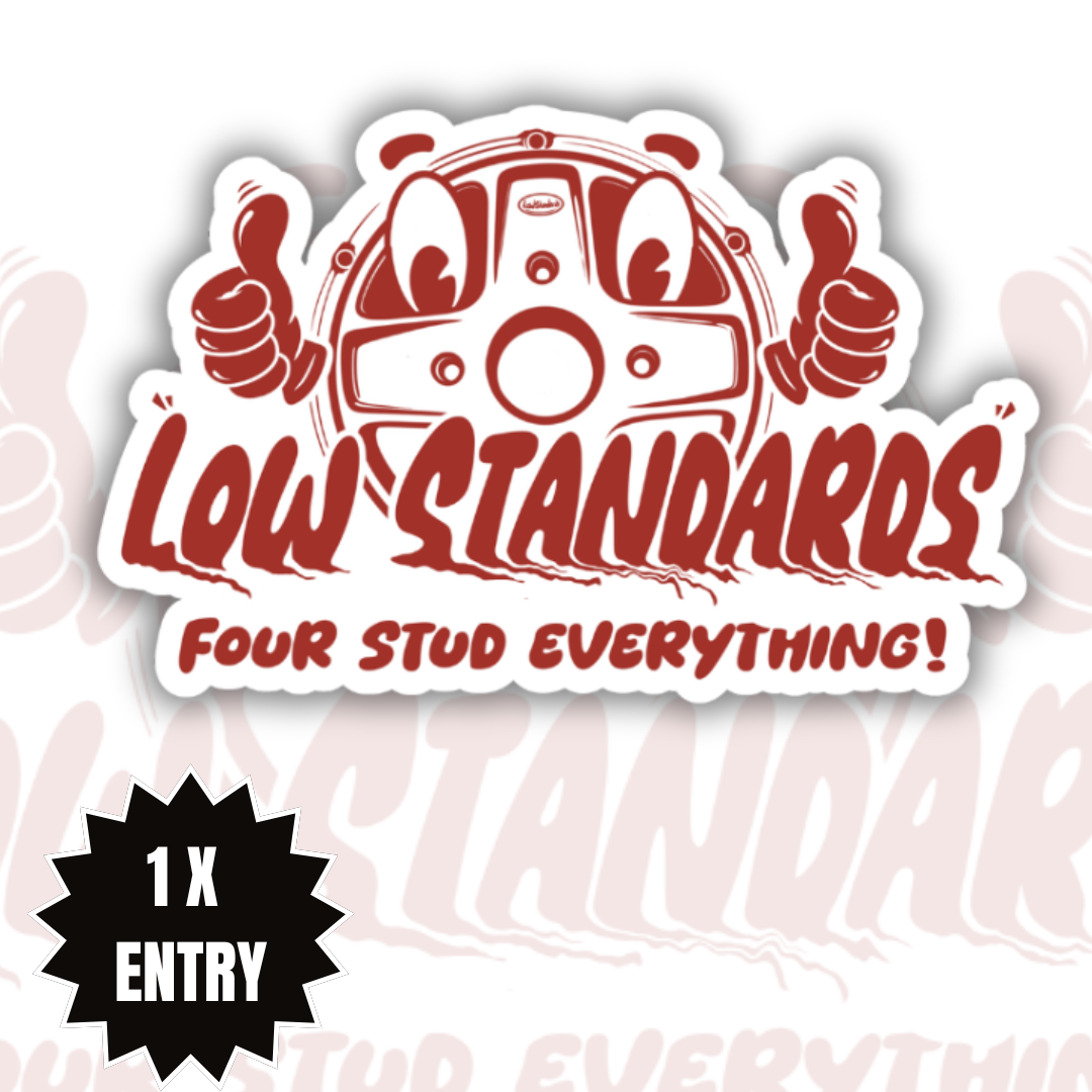 LOW STANDARDS - THUMBS UP STICKER- MULTIPLE COLOUR