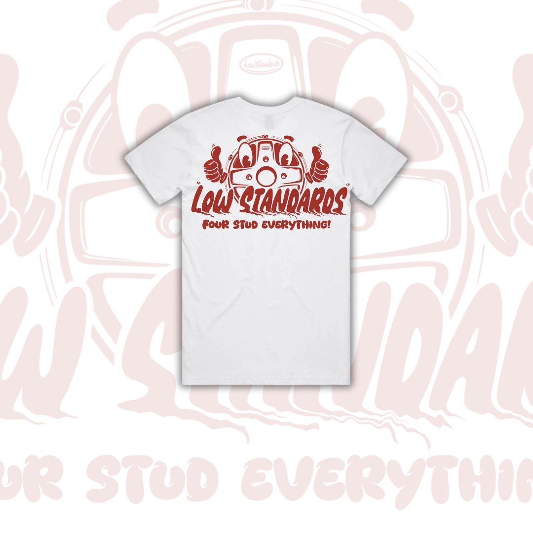 LOW STANDARDS - TSHIRT - WHITE - RED