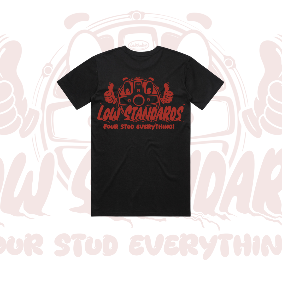 LOW STANDARDS - TSHIRT - BLACK - RED