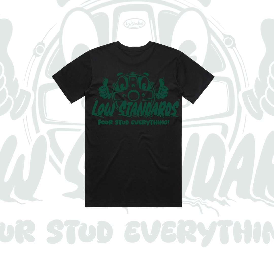 LOW STANDARDS - TSHIRT - BLACK - GREEN
