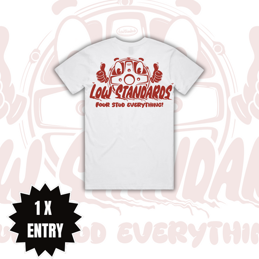LOW STANDARDS - TSHIRT - WHITE - RED