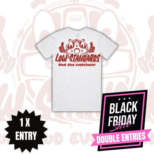 LOW STANDARDS - TSHIRT - WHITE - RED