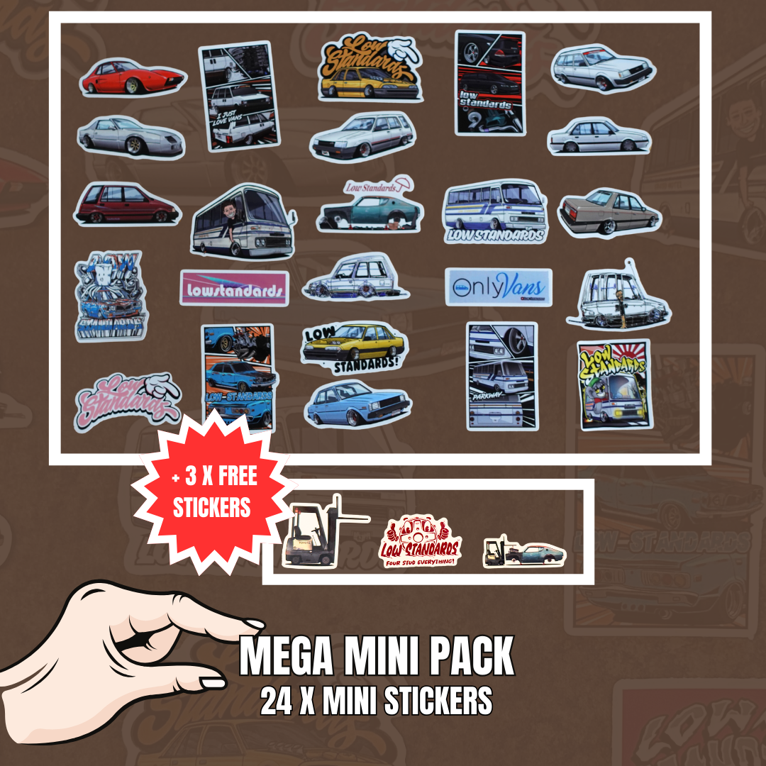 **NEW **MEGA MINI STICKER PACK – LOW STANDARDS