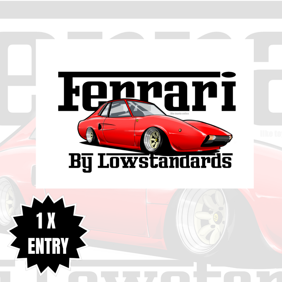 FERRARI - STICKER - WHITE – LOW STANDARDS