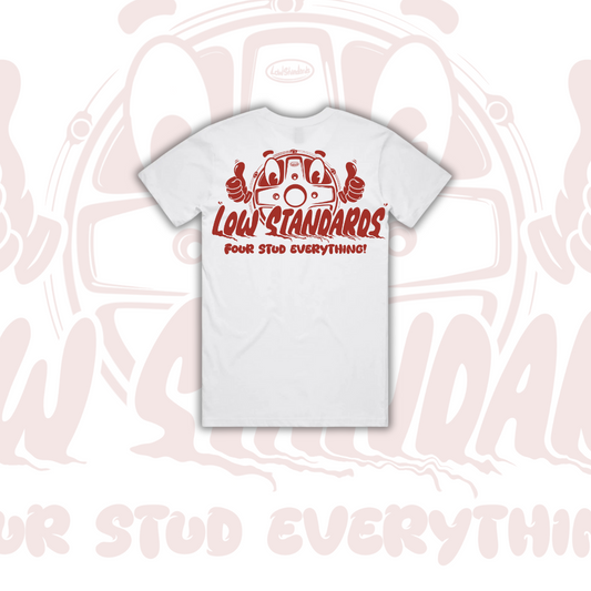 LOW STANDARDS - TSHIRT - WHITE - RED