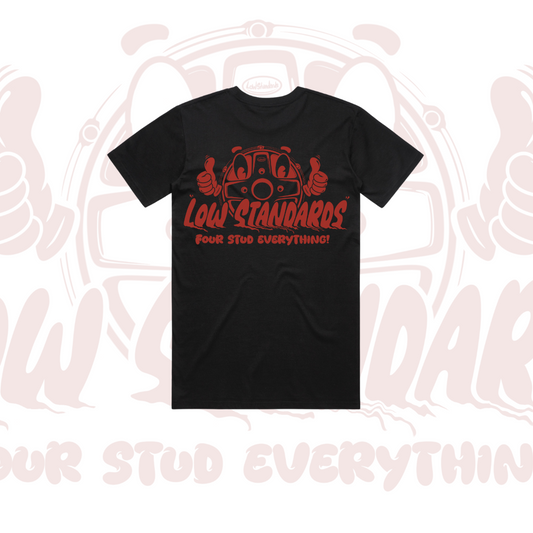 LOW STANDARDS - TSHIRT - BLACK - RED